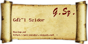 Gál Szidor névjegykártya